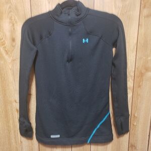Under Armour Fitted Base 3.0 Black Cold Weather Pullover Ladies Sm Long Sleeve